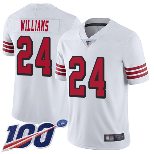 San Francisco 49ers Limited White Men K Waun Williams NFL Jersey 24 100th Season Vapor Untouchable Rush